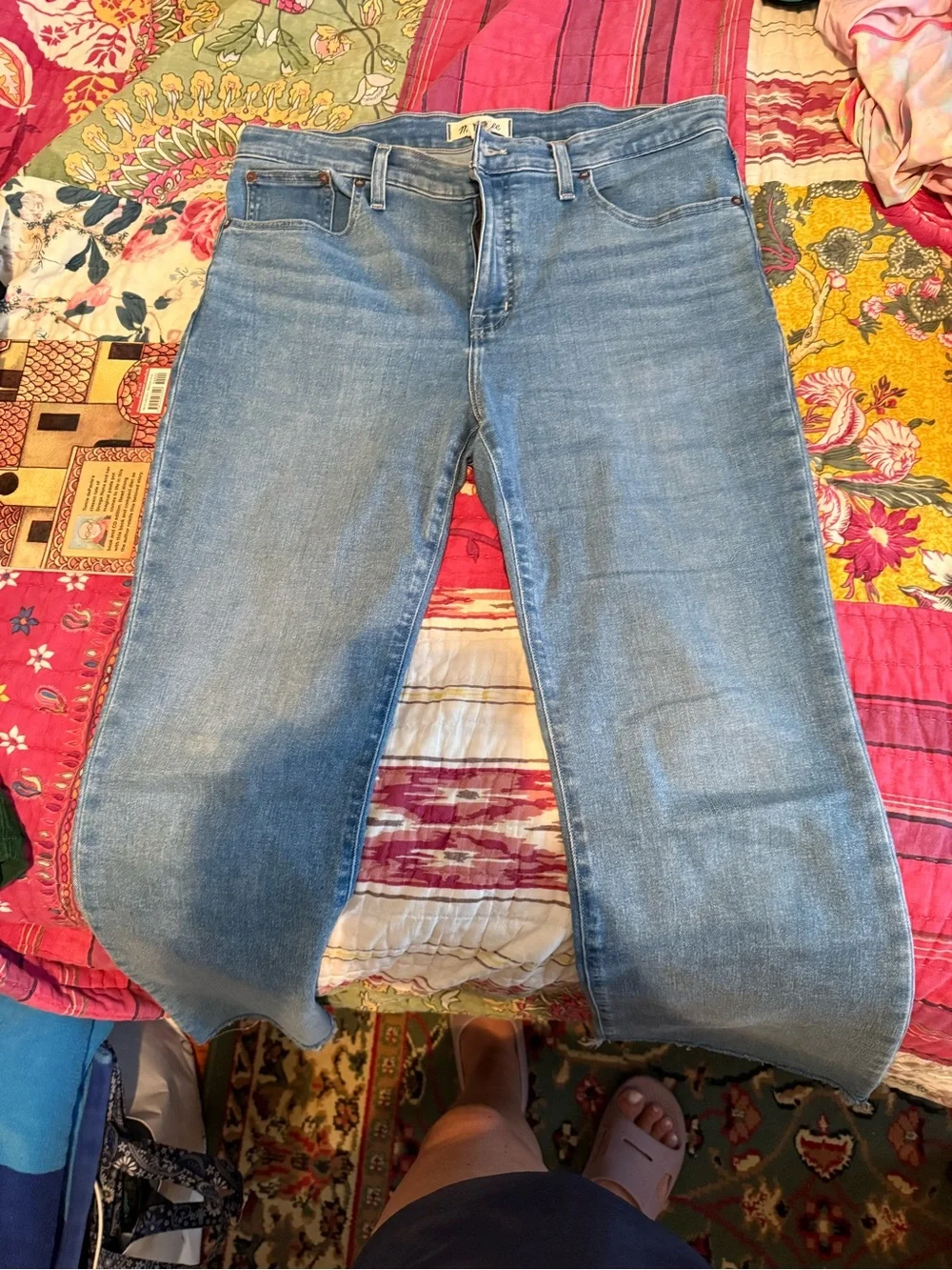 Madewell Light Blue Flare Crop Jeans